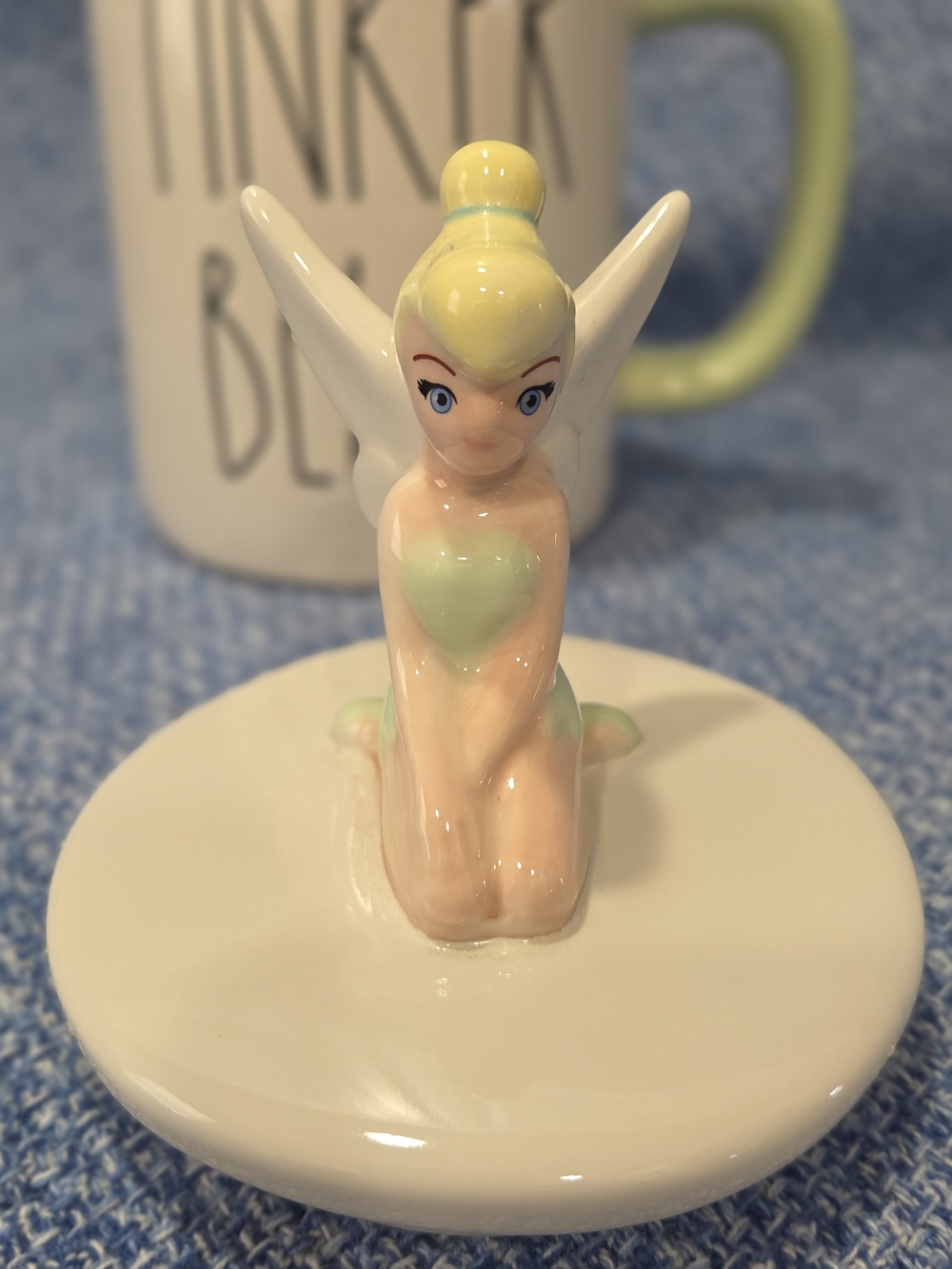 Rae Dunn Disney "Tinker Bell" ceramic mug signature stylized font Cute Topper - Picture 6 of 7